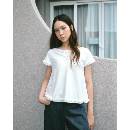 Starry Triple Button Top