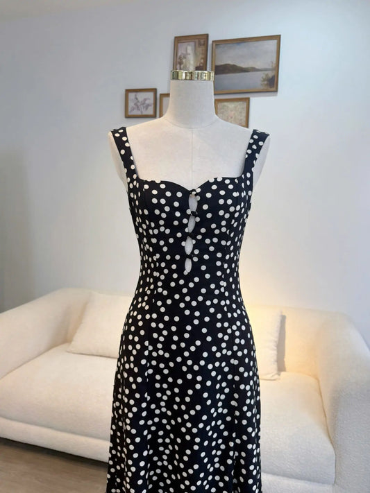Celina Dress – Black Polka