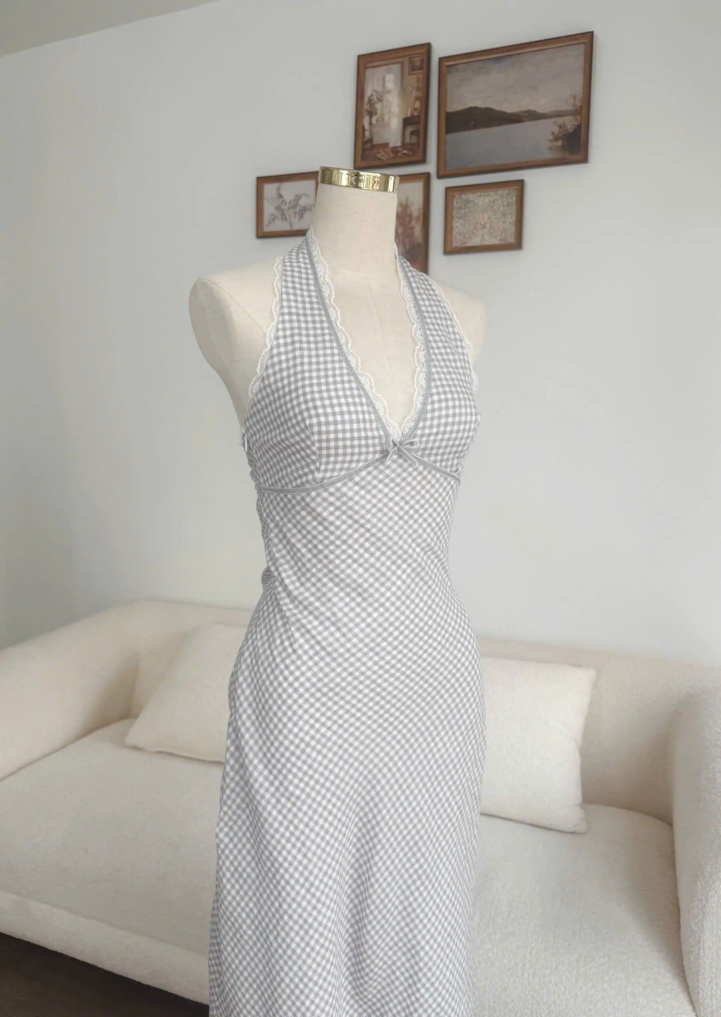 Endie Dress – Grey Gingham