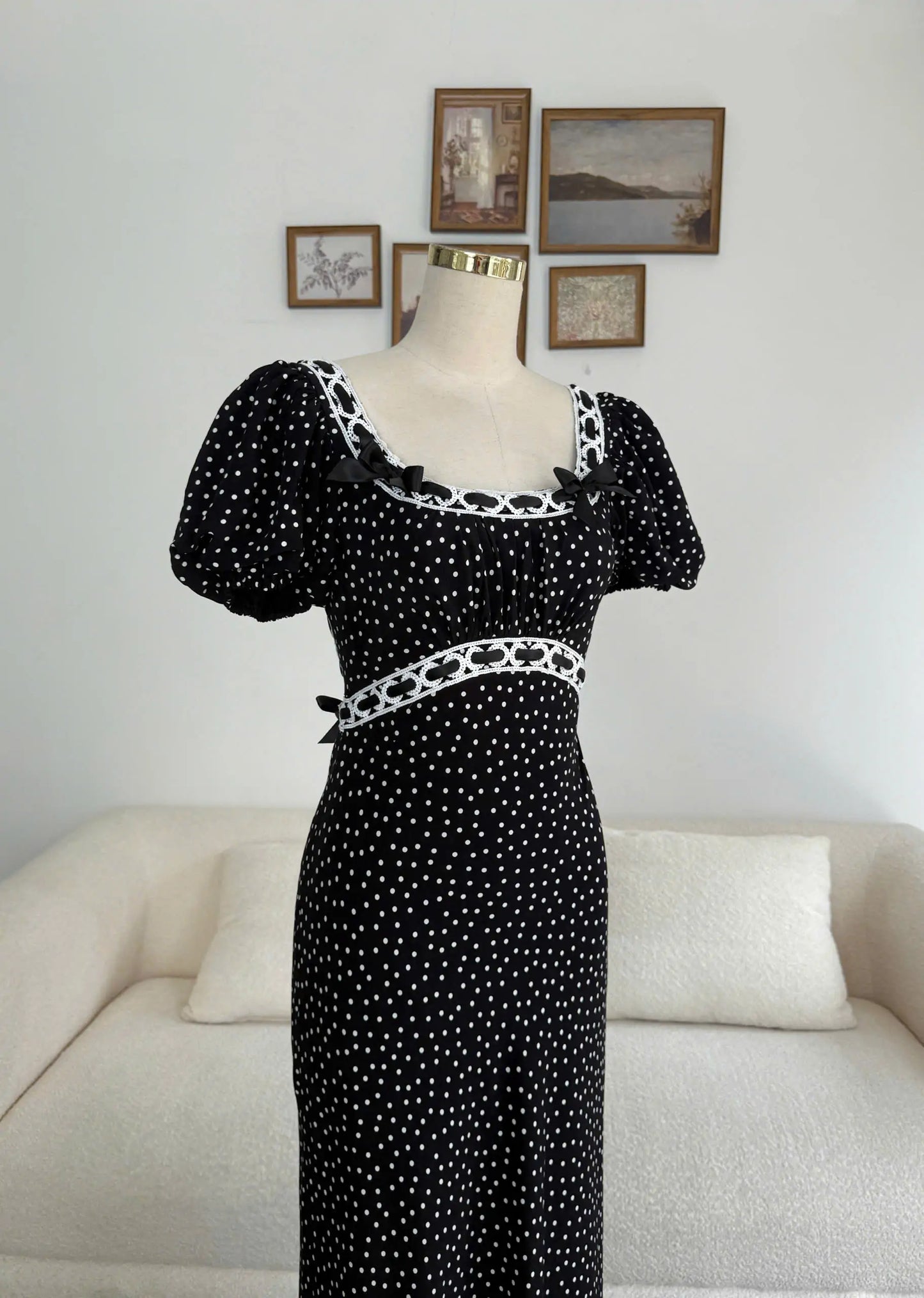 Fiona Dress – Black Polka Dot