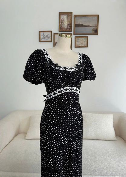 Fiona Dress – Black Polka Dot