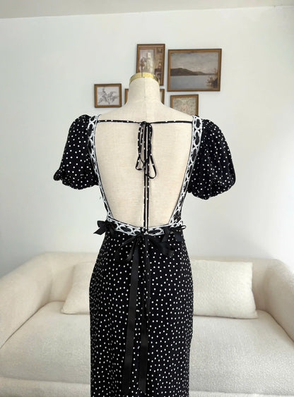 Fiona Dress – Black Polka Dot