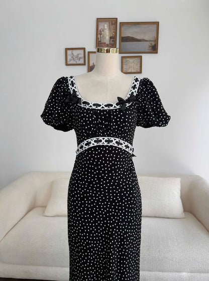 Fiona Dress – Black Polka Dot
