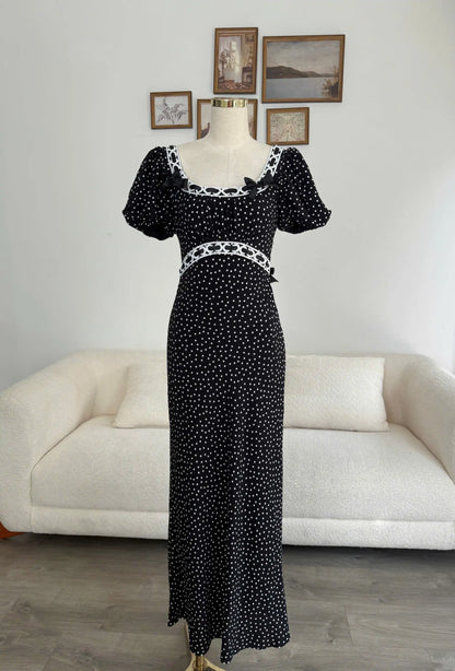 Fiona Dress – Black Polka Dot